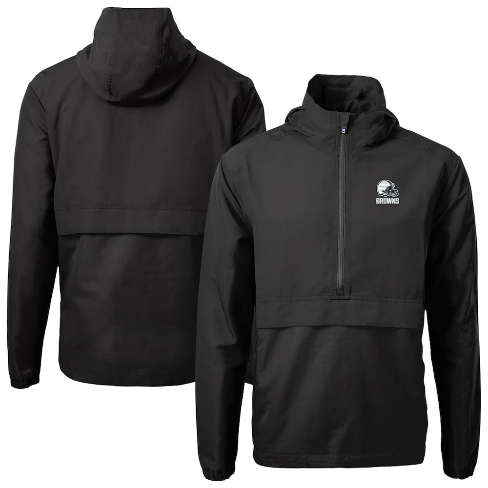 Cutter & Buck Charter Eco Recycled Anorak Half-Zip Hoodie Jacket - Cleveland Browns Hoodies