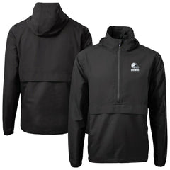 Cutter & Buck Charter Eco Recycled Anorak Half-Zip Hoodie Jacket - Cleveland Browns Hoodies