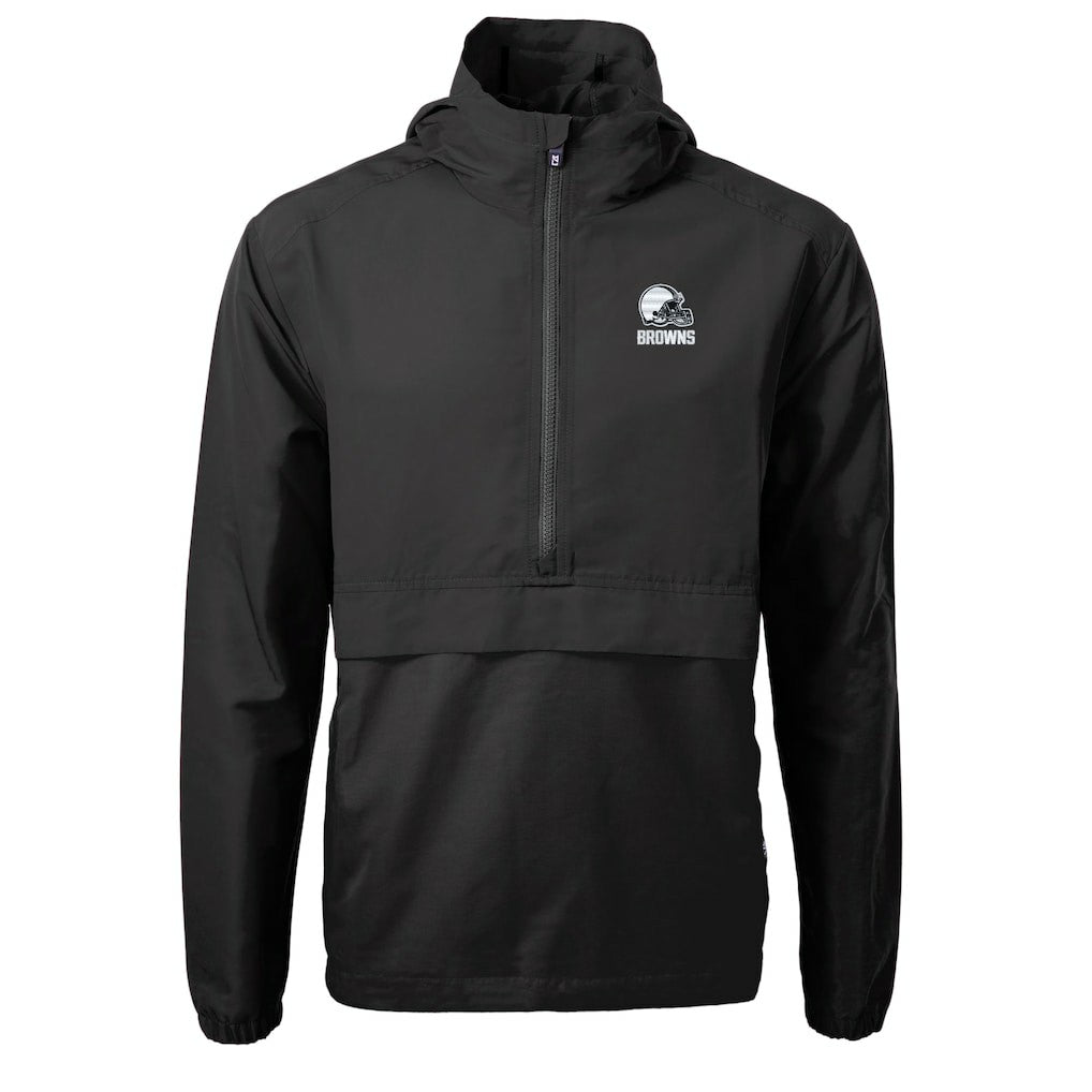 Cutter & Buck Charter Eco Recycled Anorak Half-Zip Hoodie Jacket - Cleveland Browns Hoodies