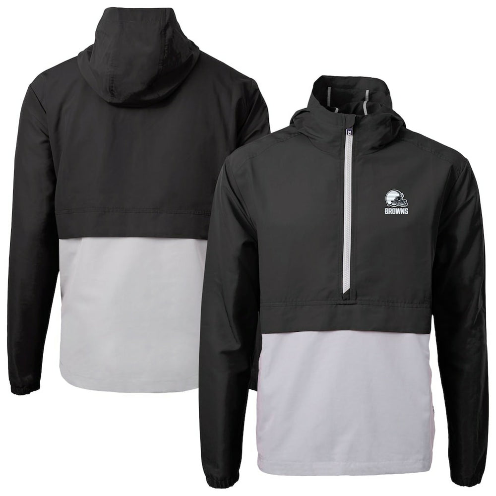 Cutter & Buck Charter Eco Recycled Anorak Half-Zip Hoodie Jacket - Cleveland Browns Hoodies