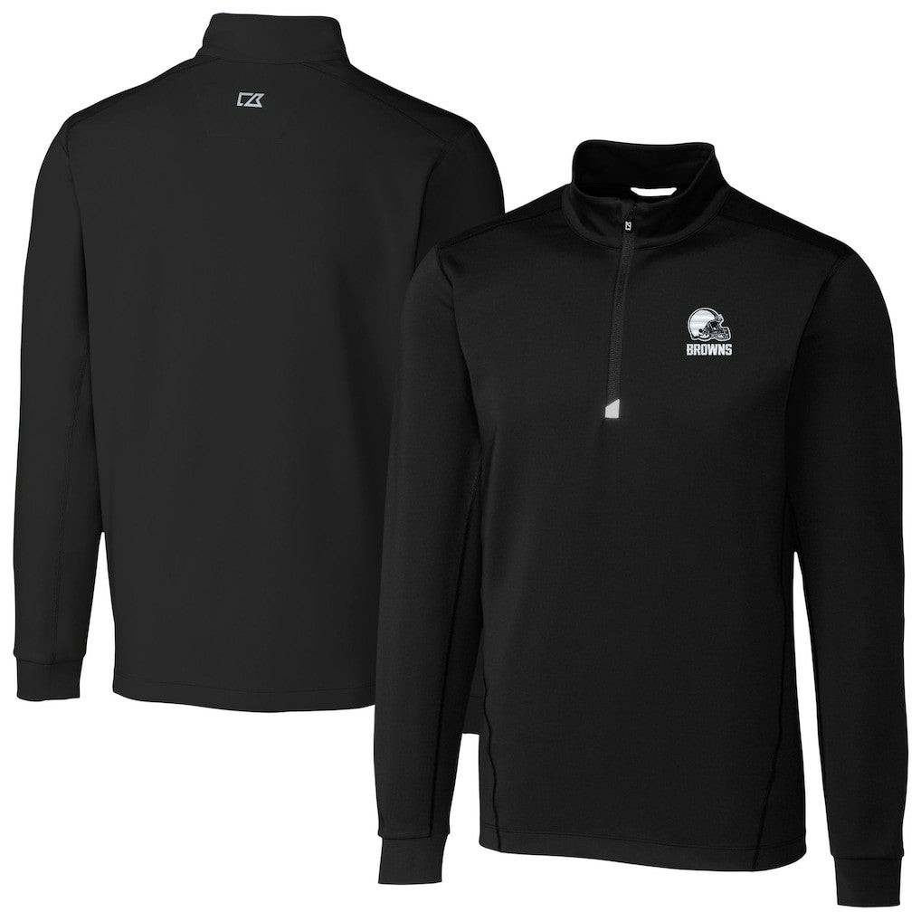 Cutter & Buck Big & Tall Traverse Stretch Eco Quarter-Zip Pullover Top - Cleveland Browns Pullover