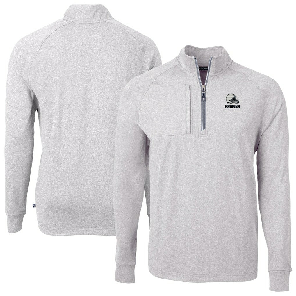 Cutter & Buck Big & Tall Adapt Eco Knit Quarter-Zip Top - Cleveland Browns Tops