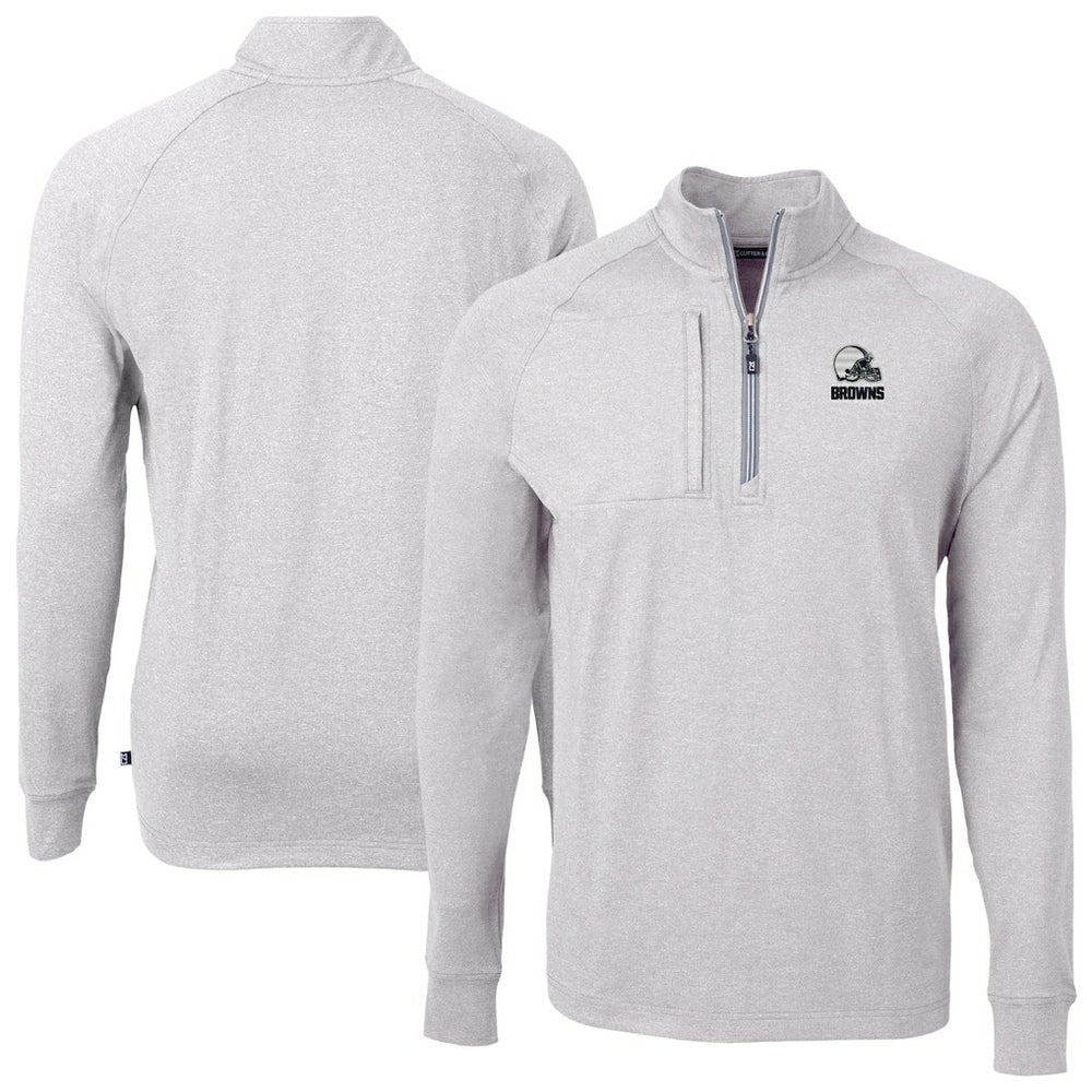 Cutter & Buck Big & Tall Adapt Eco Knit Quarter-Zip Top - Cleveland Browns Tops