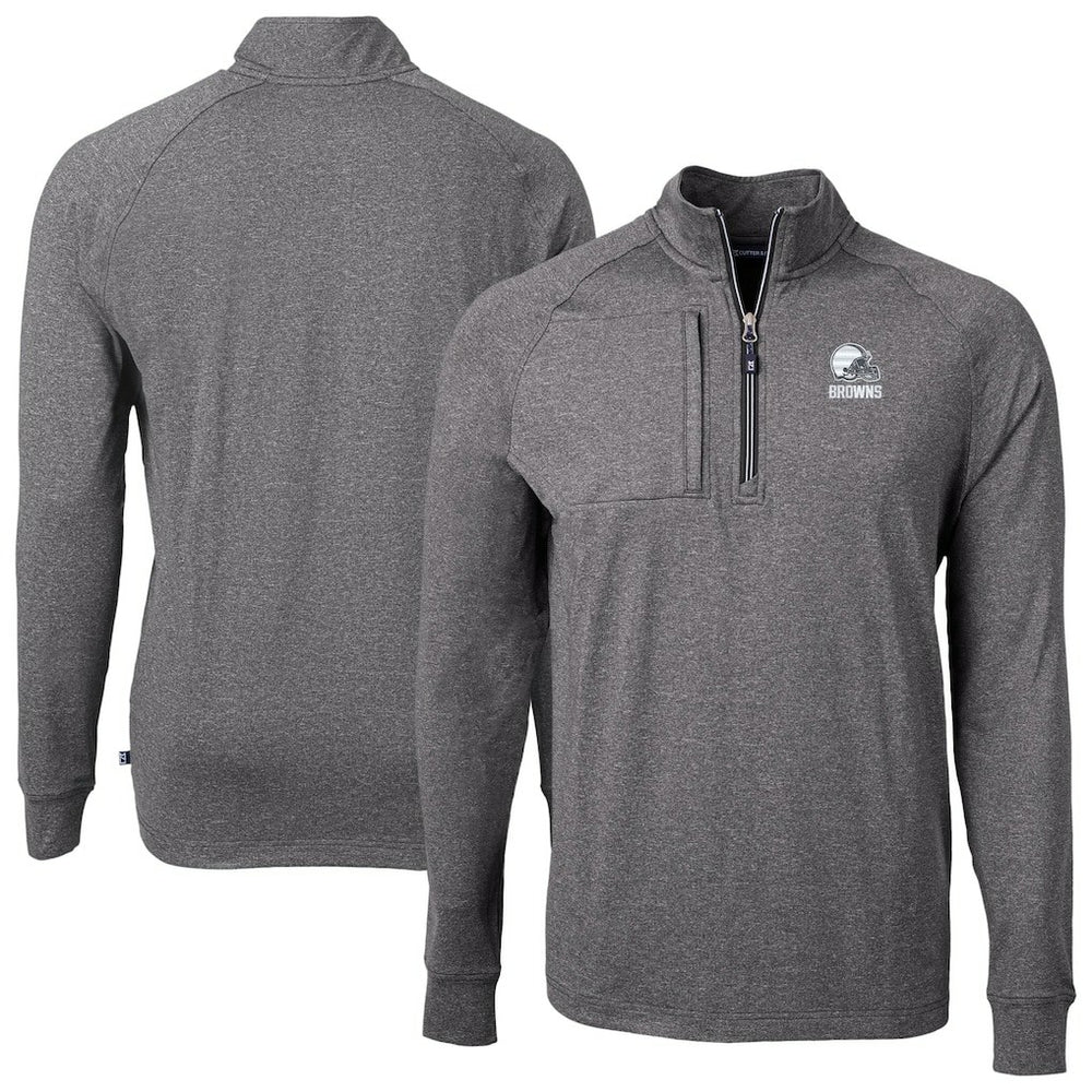 Cutter & Buck Big & Tall Adapt Eco Knit Quarter-Zip Top - Cleveland Browns Tops