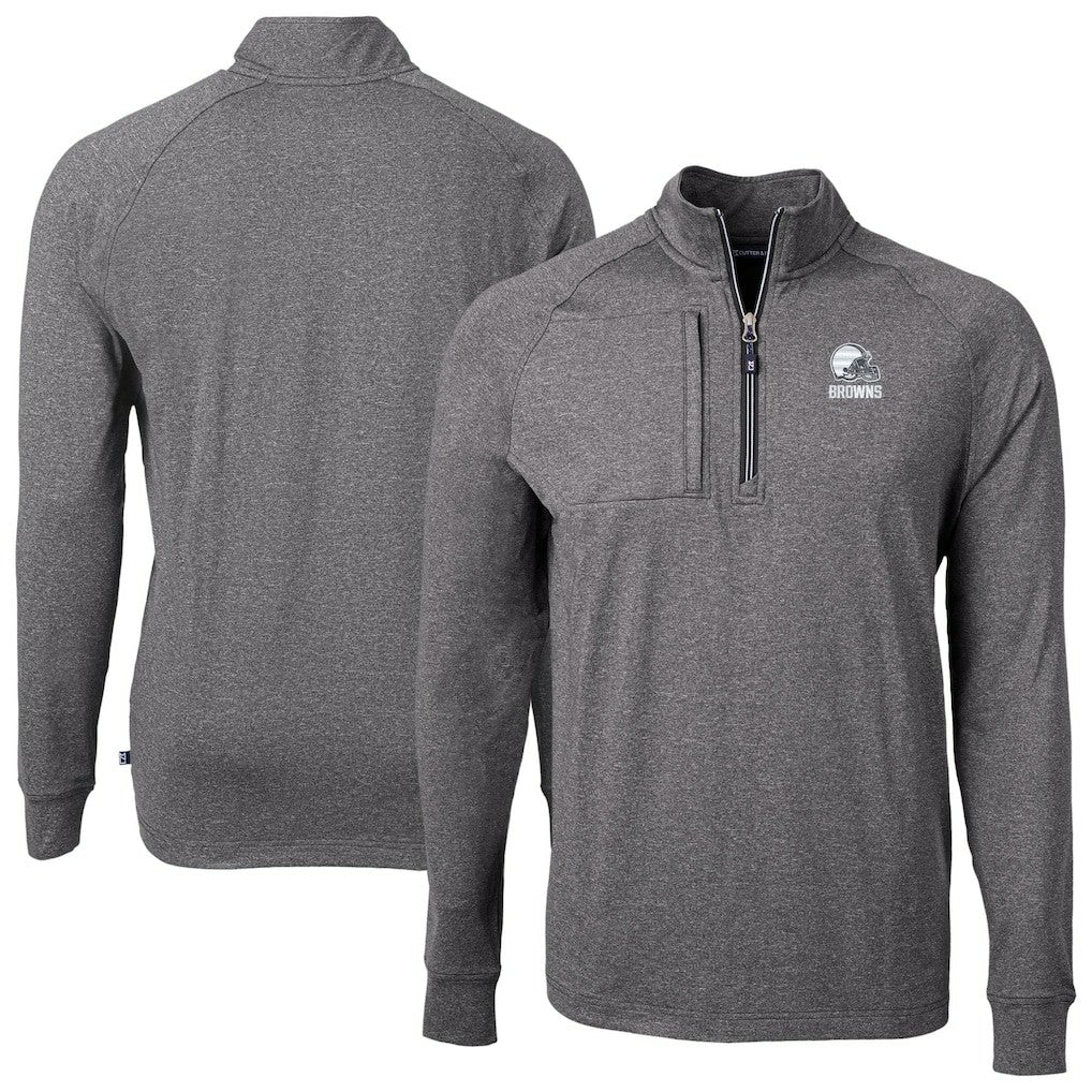 Cutter & Buck Big & Tall Adapt Eco Knit Quarter-Zip Top - Cleveland Browns Tops