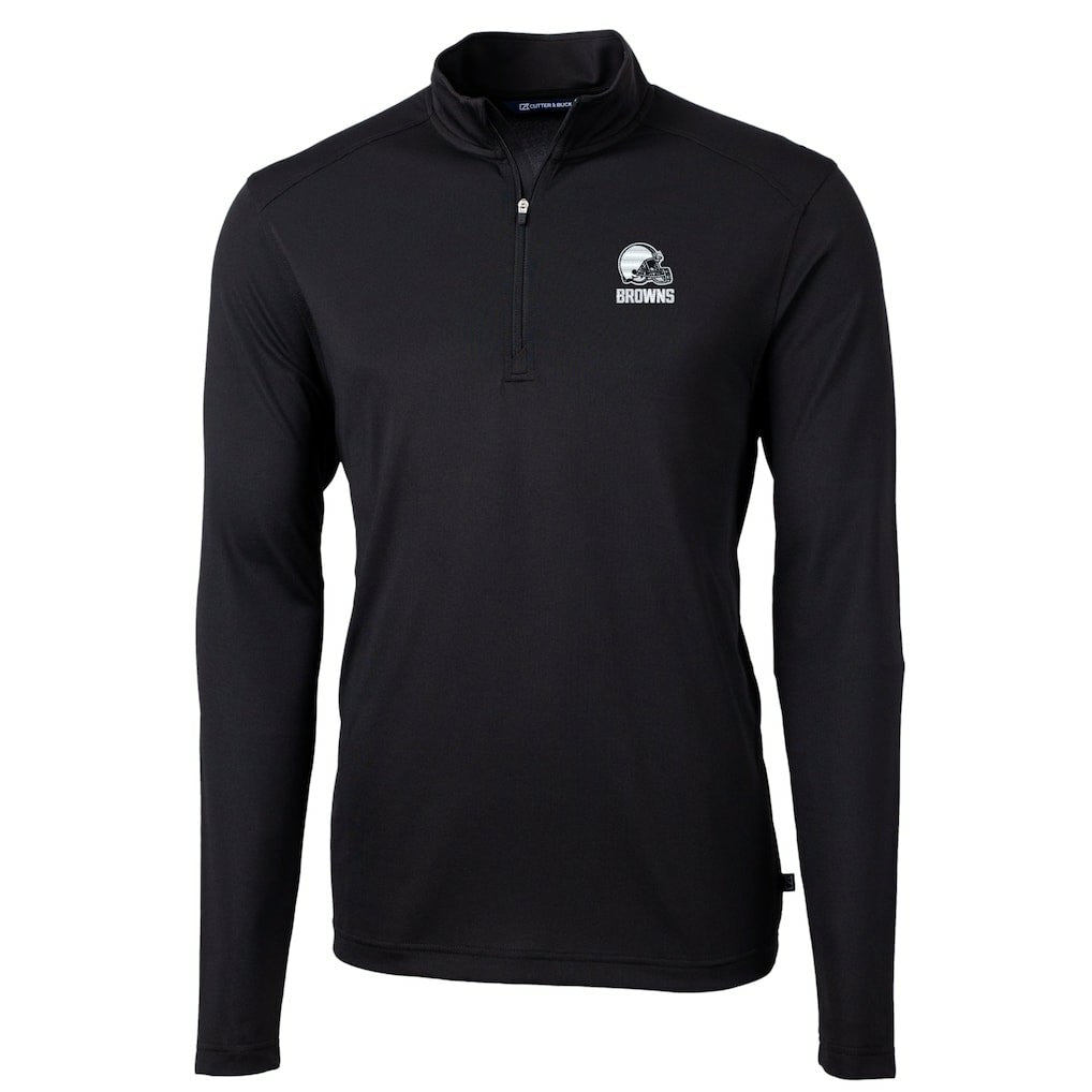 Cutter & Buck Big & Tall Virtue Eco Pique Recycled Quarter-Zip Pullover Top - Cleveland Browns Pullover