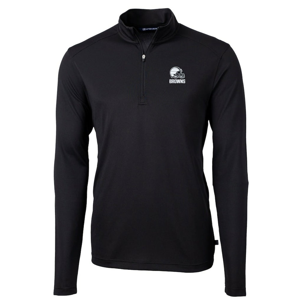 Cutter & Buck Big & Tall Virtue Eco Pique Recycled Quarter-Zip Pullover Top - Cleveland Browns Pullover
