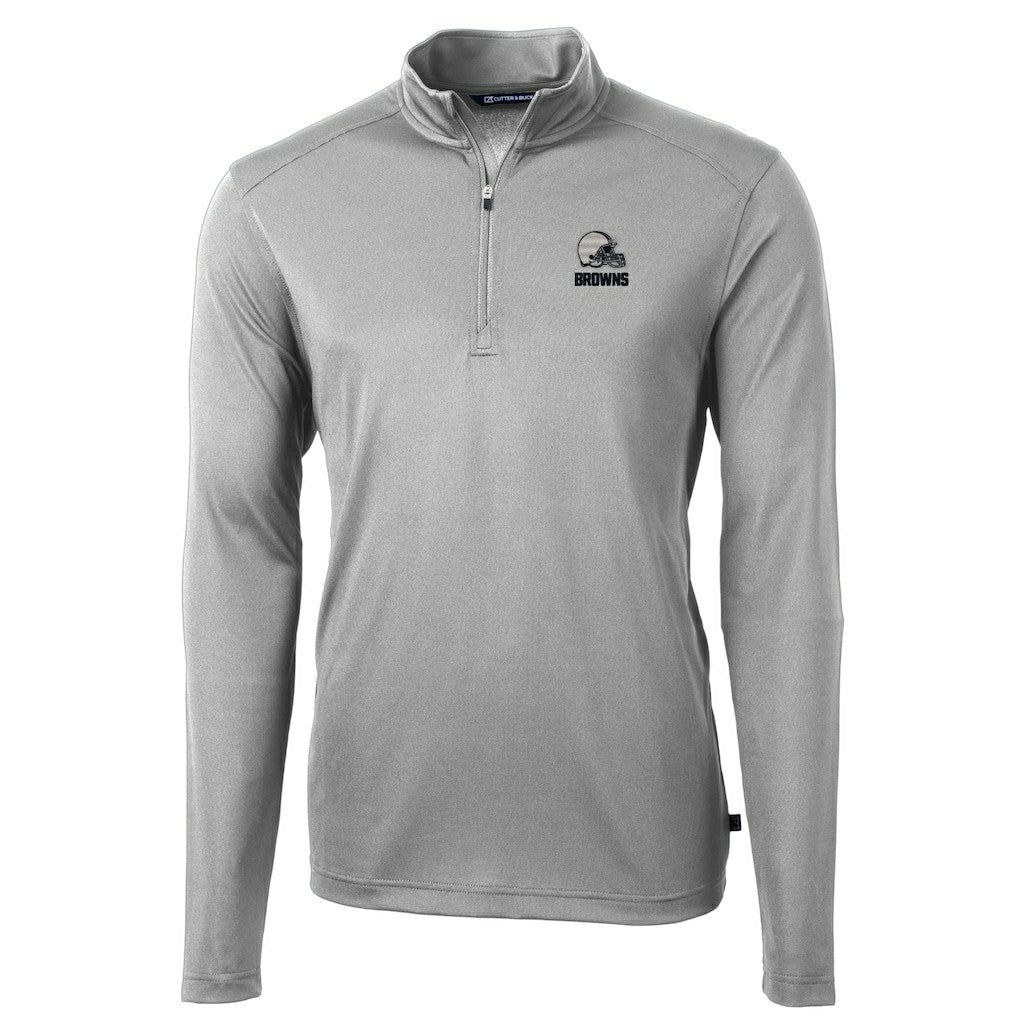 Cutter & Buck Big & Tall Virtue Eco Pique Recycled Quarter-Zip Pullover Top - Cleveland Browns Pullover