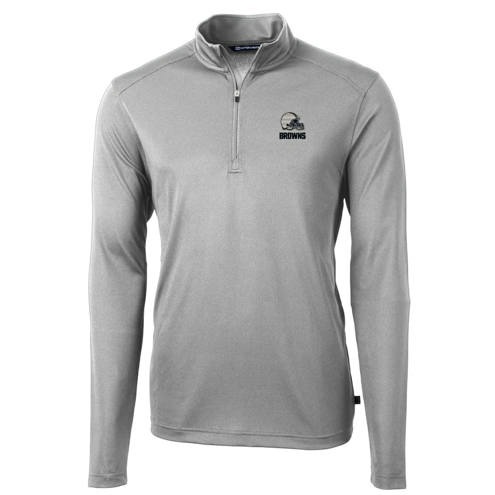 Cutter & Buck Big & Tall Virtue Eco Pique Recycled Quarter-Zip Pullover Top - Cleveland Browns Pullover