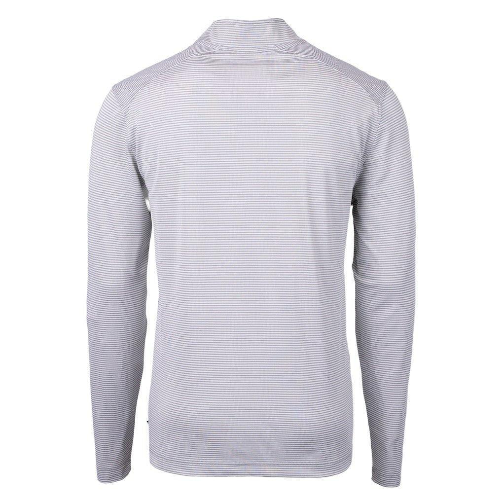 Cutter & Buck Big & Tall Virtue Eco Pique Micro Stripe Recycled Quarter-Zip Pullover Top - Cleveland Browns Pullover