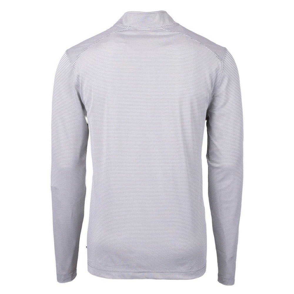 Cutter & Buck Big & Tall Virtue Eco Pique Micro Stripe Recycled Quarter-Zip Pullover Top - Cleveland Browns Pullover