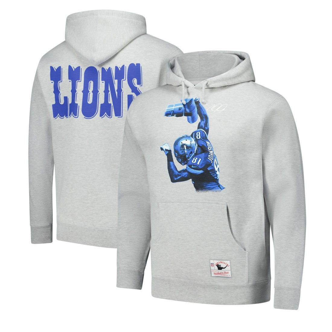 Calvin Johnson  Hall of Fame Player Graphic Pullover Hoodie - Detroit Lions Hoodies
