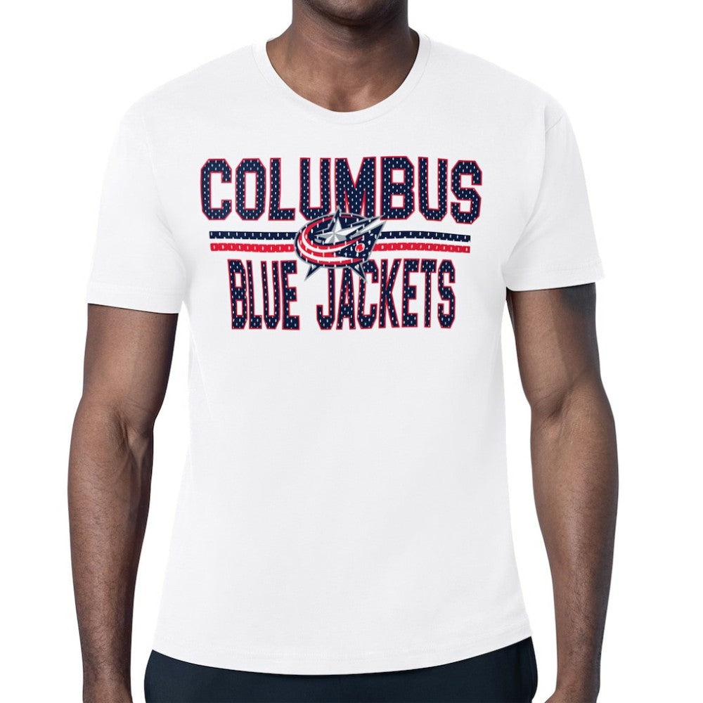 NHL Columbus Blue Jackets Starter Mesh Look Team Name T-Shirt