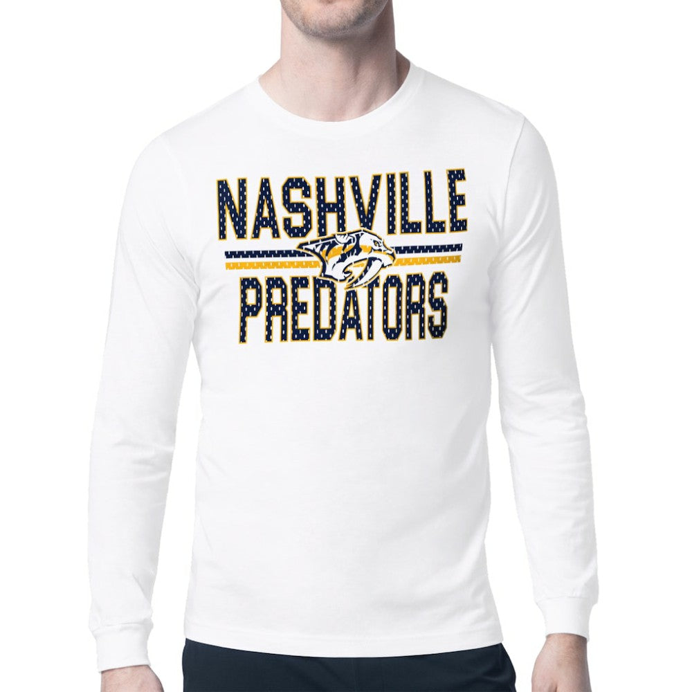 NHL Nashville Predators Starter Mesh Look Team Name Long Sleeve T-Shirt