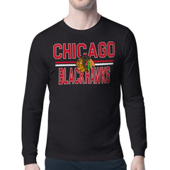 NHL Chicago Blackhawks Starter Mesh Look Team Name Long Sleeve T-Shirt