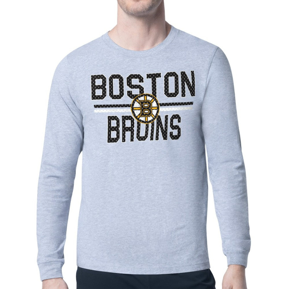 NHL Boston Bruins Starter Mesh Look Team Name Logo Long Sleeve T-Shirt