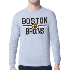 NHL Boston Bruins Starter Mesh Look Team Name Logo Long Sleeve T-Shirt