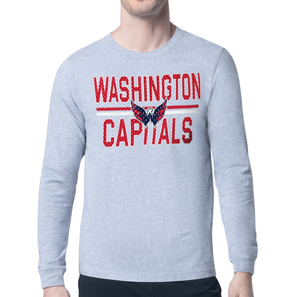 NHL Washington Capitals Starter Mesh Look Team Name Logo Long Sleeve T-Shirt