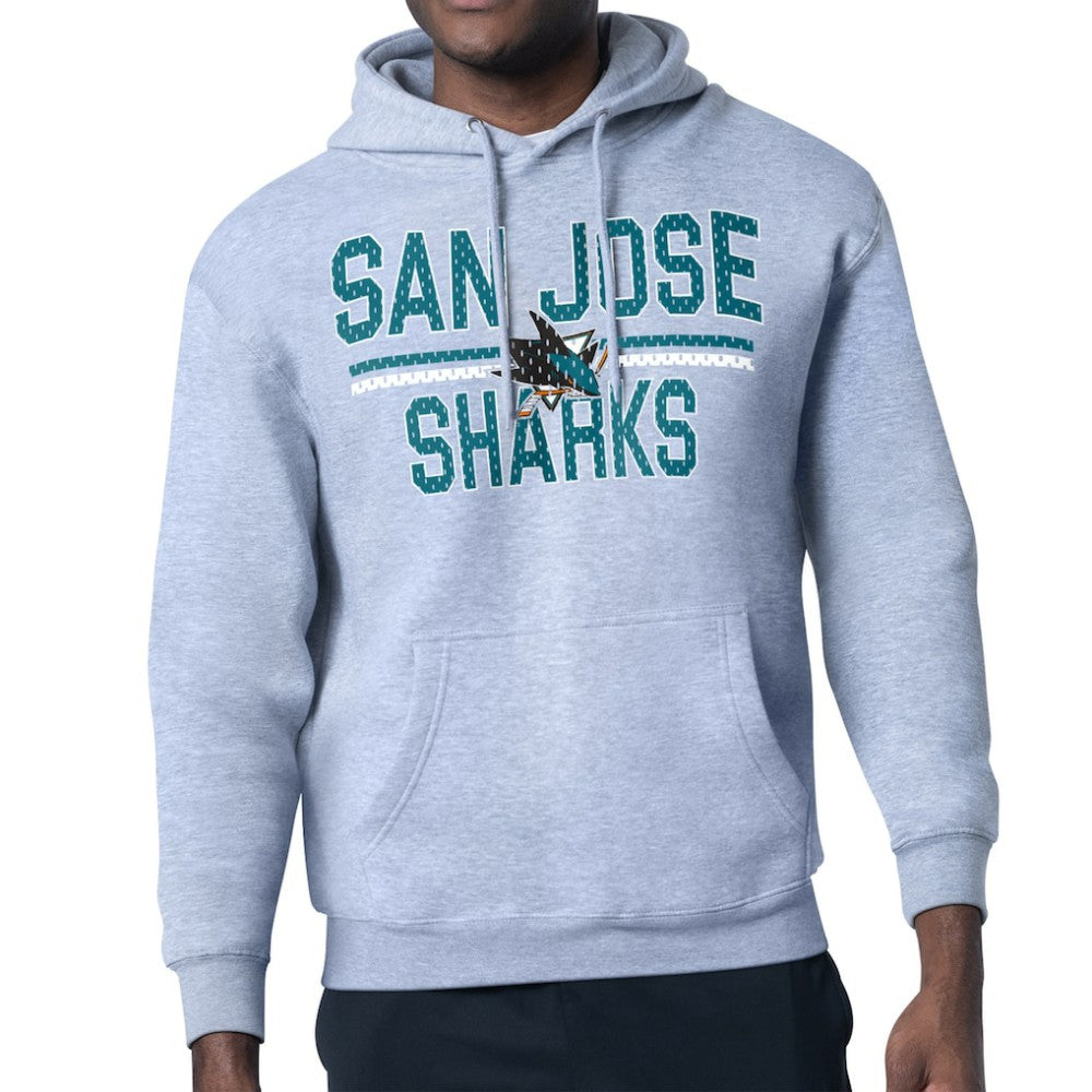 NHL San Jose Sharks Starter Mesh Look Team Name Logo Tri-Blend Pullover Hoodie