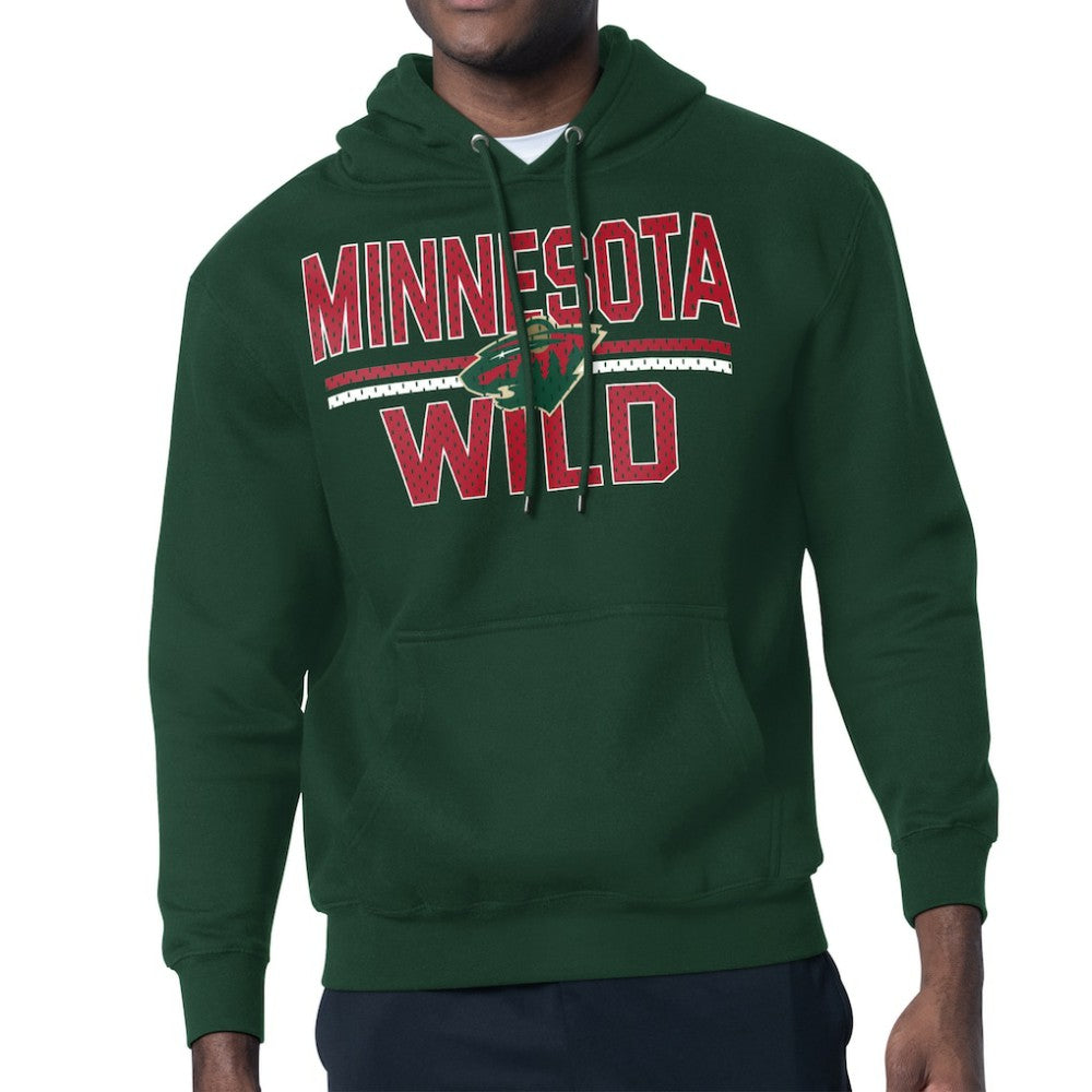 NHL Minnesota Wild Starter Mesh Look Team Name Logo Tri-Blend Pullover Hoodie