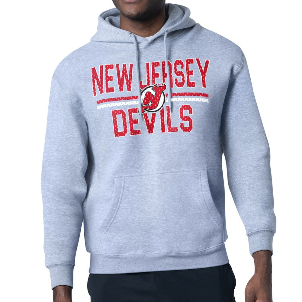 NHL New Jersey Devils Starter Mesh Look Team Name Logo Tri-Blend Pullover Hoodie