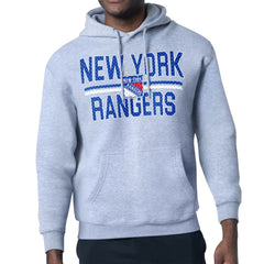 NHL New York Rangers Starter Mesh Look Team Name Logo Tri-Blend Pullover Hoodie