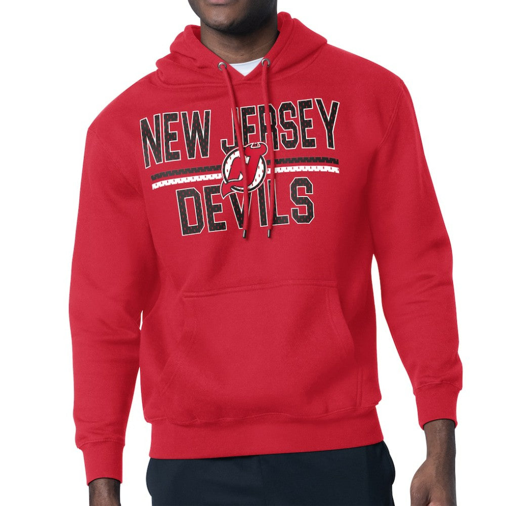 NHL New Jersey Devils Starter Mesh Look Team Name Logo Tri-Blend Pullover Hoodie