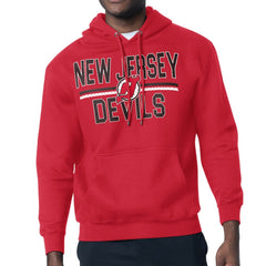 NHL New Jersey Devils Starter Mesh Look Team Name Logo Tri-Blend Pullover Hoodie