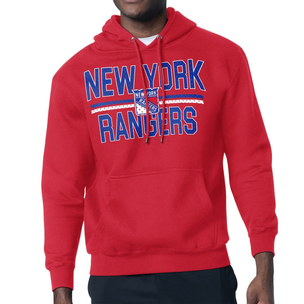 NHL New York Rangers Starter Mesh Look Team Name Logo Tri-Blend Pullover Hoodie