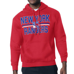 NHL New York Rangers Starter Mesh Look Team Name Logo Tri-Blend Pullover Hoodie