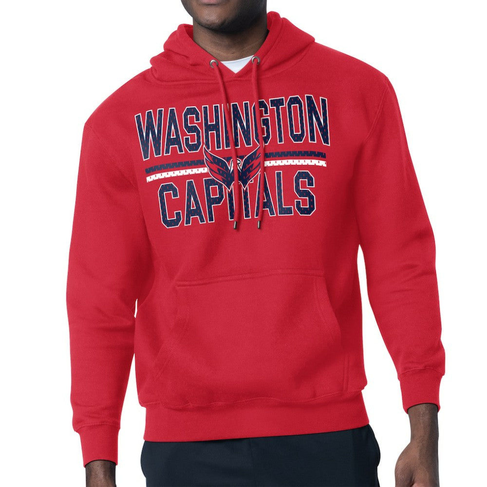 NHL Washington Capitals Starter Mesh Look Team Name Logo Tri-Blend Pullover Hoodie