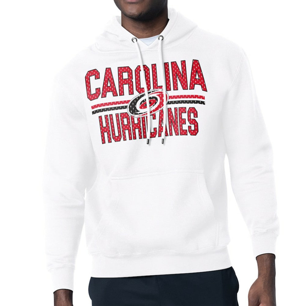 NHL Carolina Hurricanes Starter Mesh Look Team Name Logo Tri-Blend Pullover Hoodie