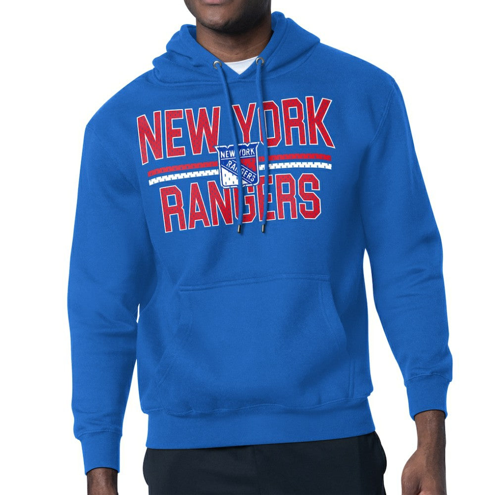 NHL New York Rangers Starter Mesh Look Team Name Logo Tri-Blend Pullover Hoodie