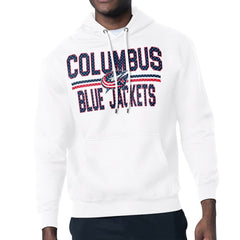NHL Columbus Blue Jackets Starter Mesh Look Team Name Logo Tri-Blend Pullover Hoodie