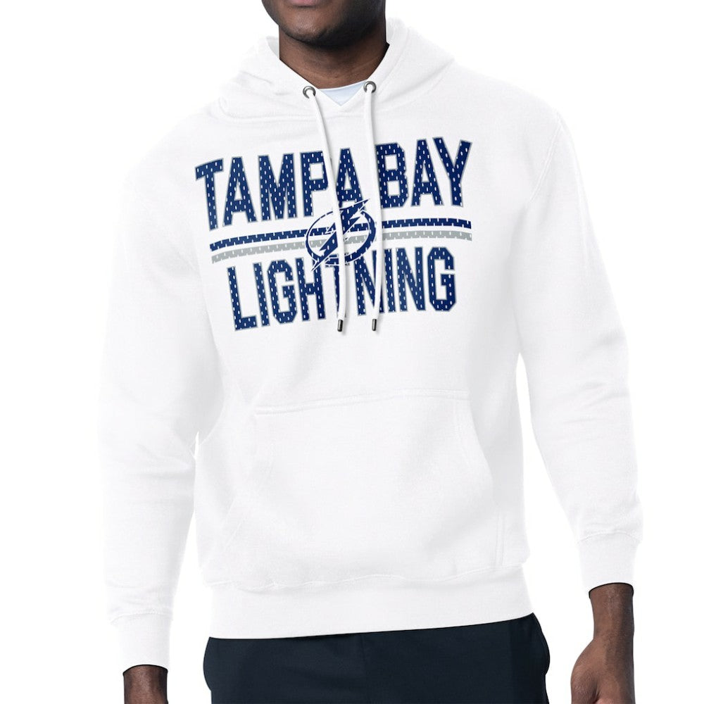 NHL Tampa Bay Lightning Starter Mesh Look Team Name Logo Tri-Blend Pullover Hoodie