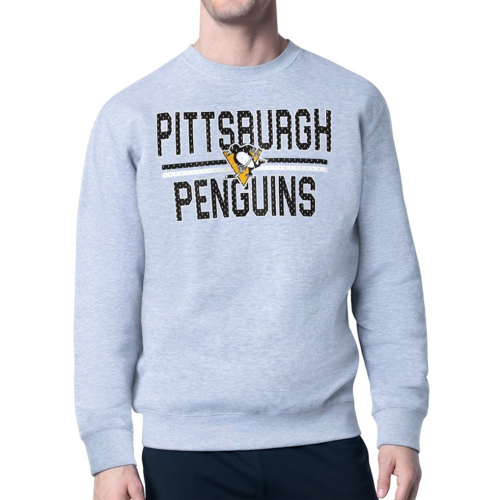 NHL Pittsburgh Penguins Starter Mesh Look Team Name Logo Pullover Sweatshirt