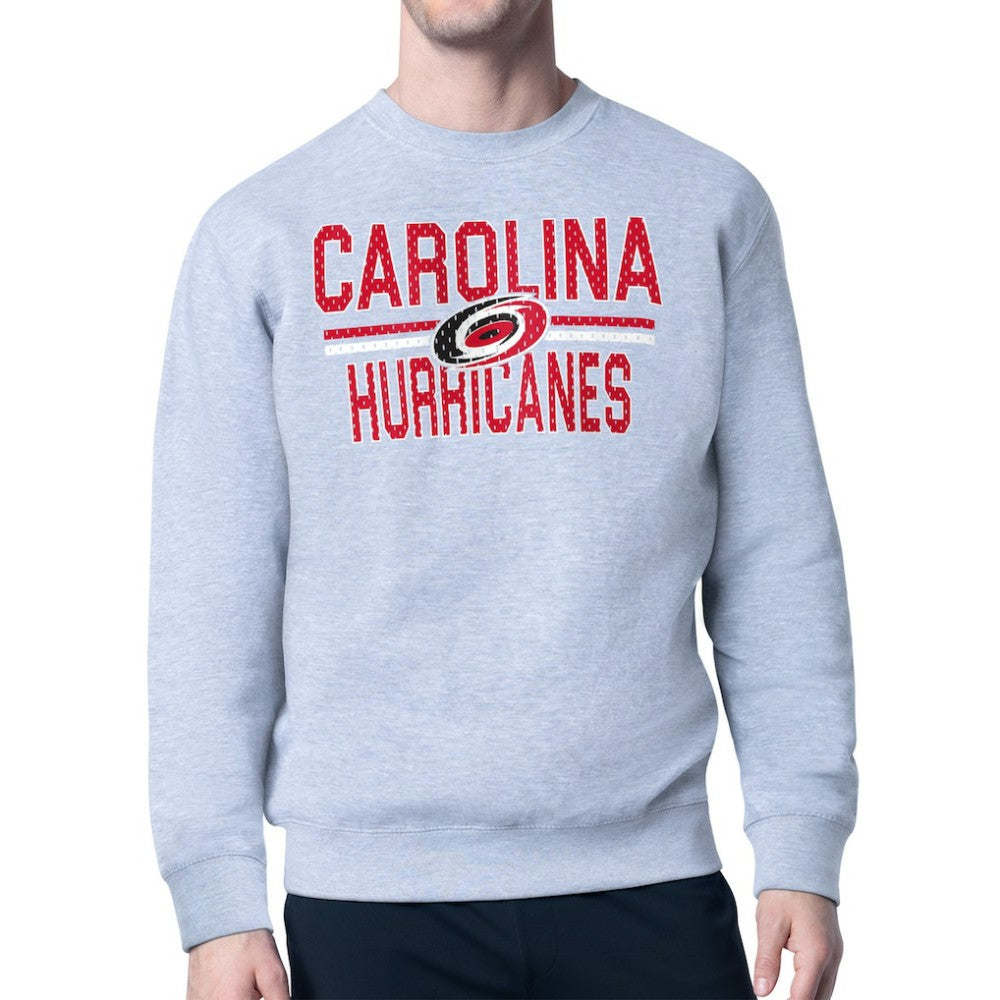 NHL Carolina Hurricanes Starter Mesh Look Team Name Logo Pullover Sweatshirt