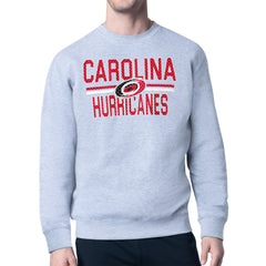 NHL Carolina Hurricanes Starter Mesh Look Team Name Logo Pullover Sweatshirt