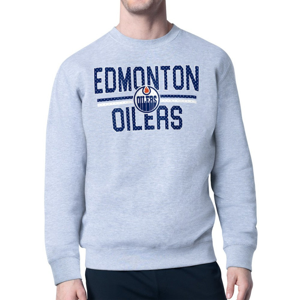 NHL Edmonton Oilers Starter Mesh Look Team Name Logo Pullover Sweatshirt
