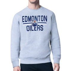 NHL Edmonton Oilers Starter Mesh Look Team Name Logo Pullover Sweatshirt