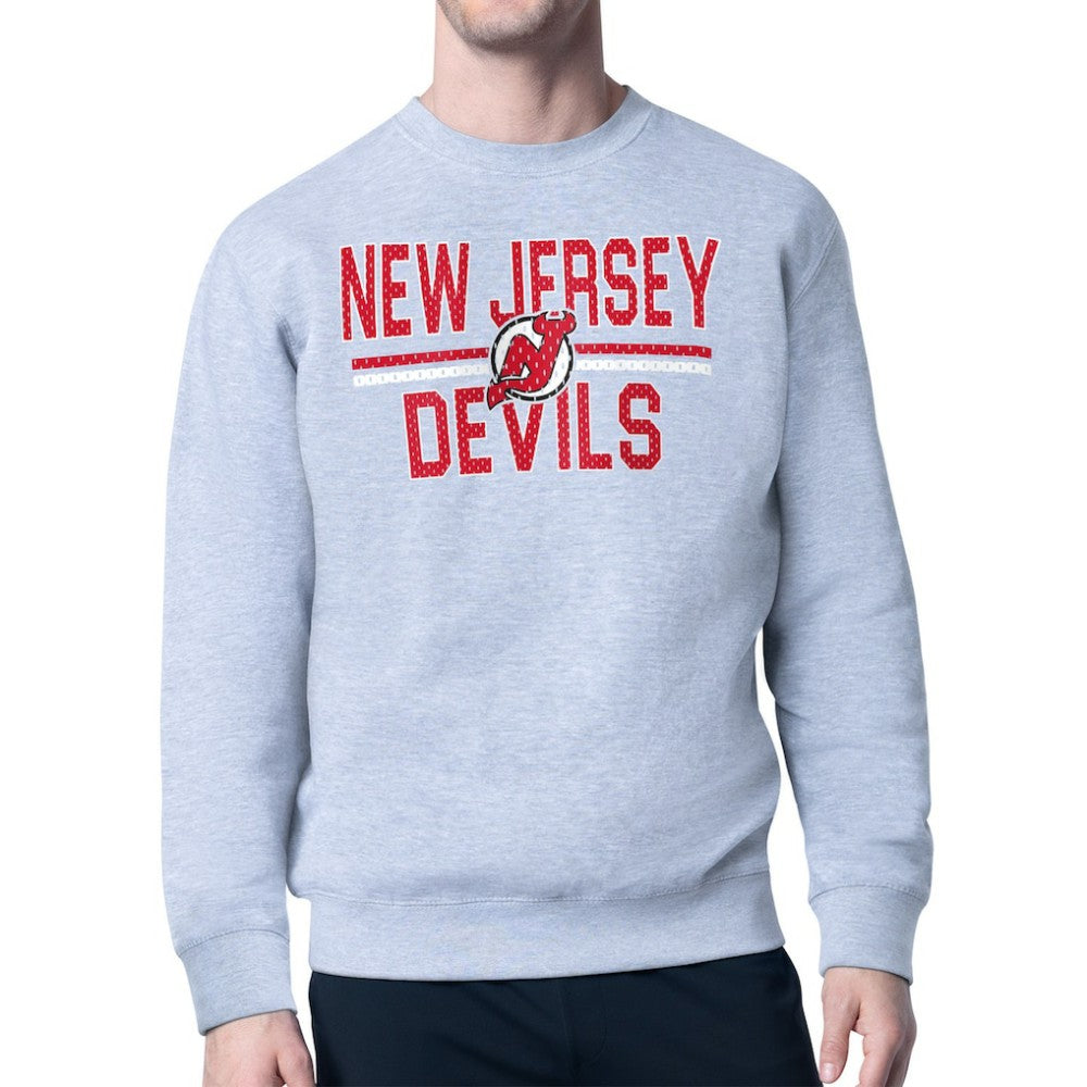 NHL New Jersey Devils Starter Mesh Look Team Name Logo Pullover Sweatshirt