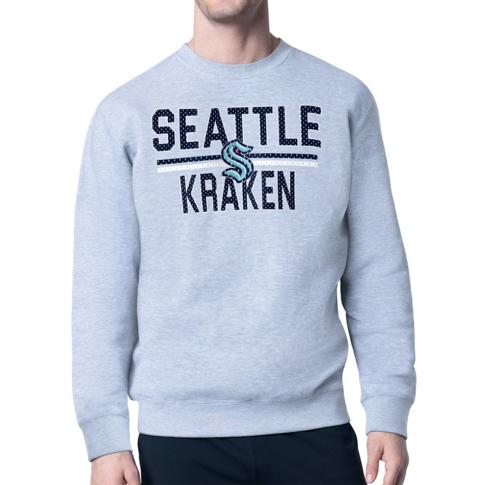 NHL Seattle Kraken Starter Mesh Look Team Name Logo Pullover Sweatshirt