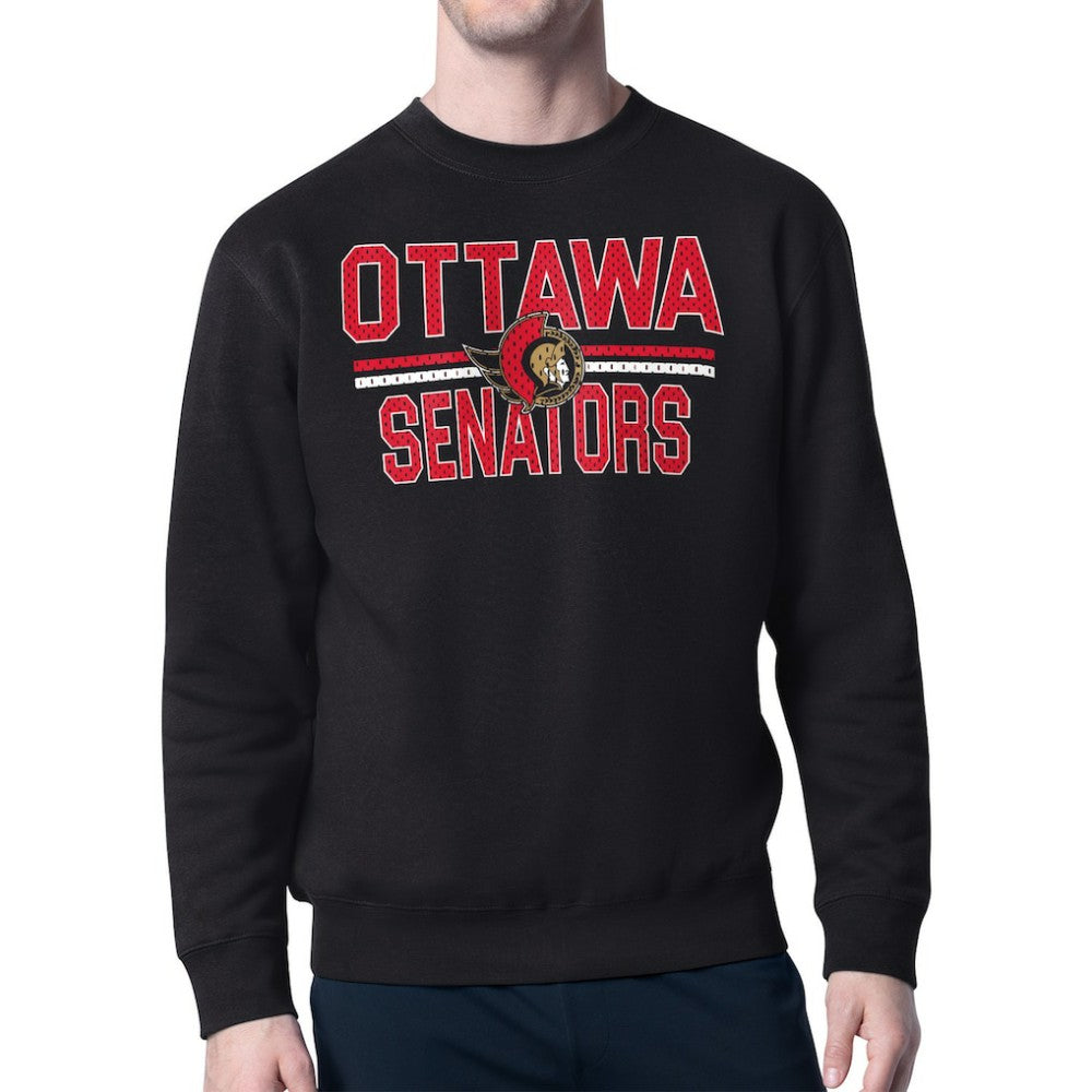 NHL Ottawa Senators Starter Mesh Look Team Name Logo Pullover Sweatshirt