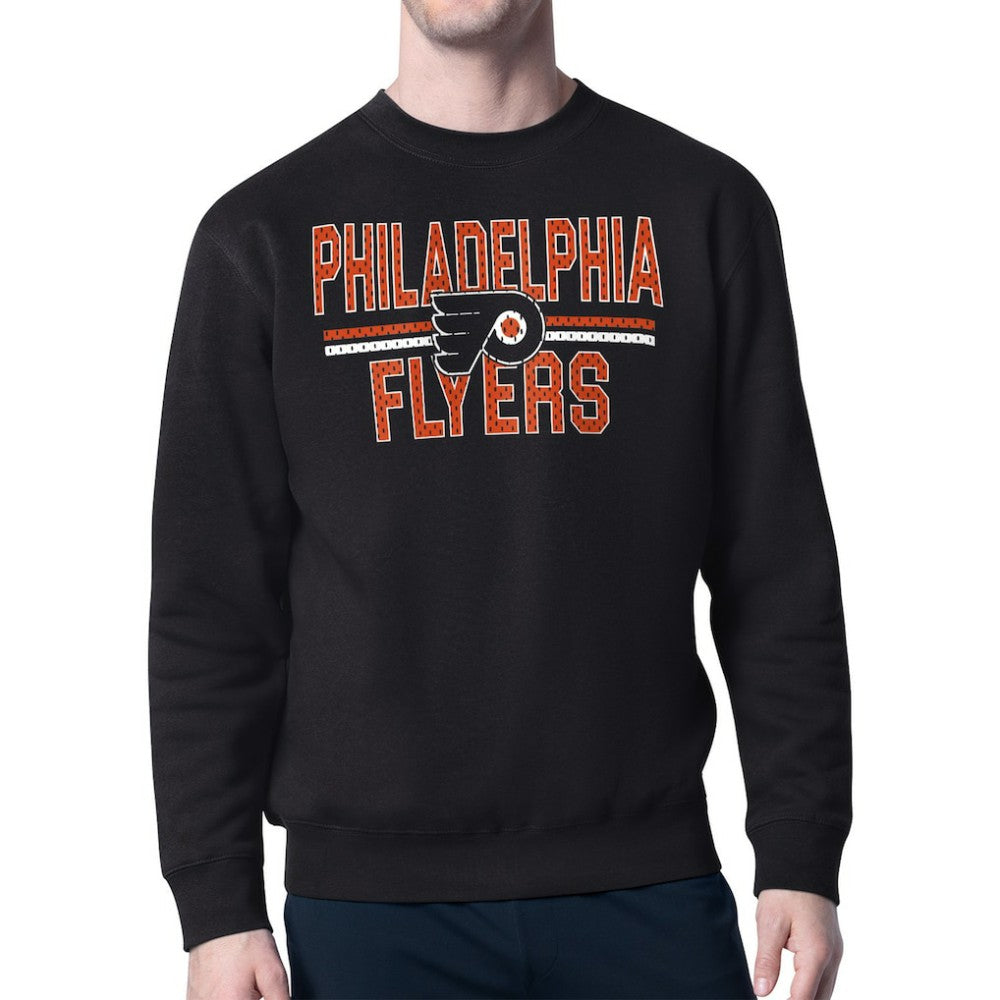 NHL Philadelphia Flyers Starter Mesh Look Team Name Logo Pullover Sweatshirt