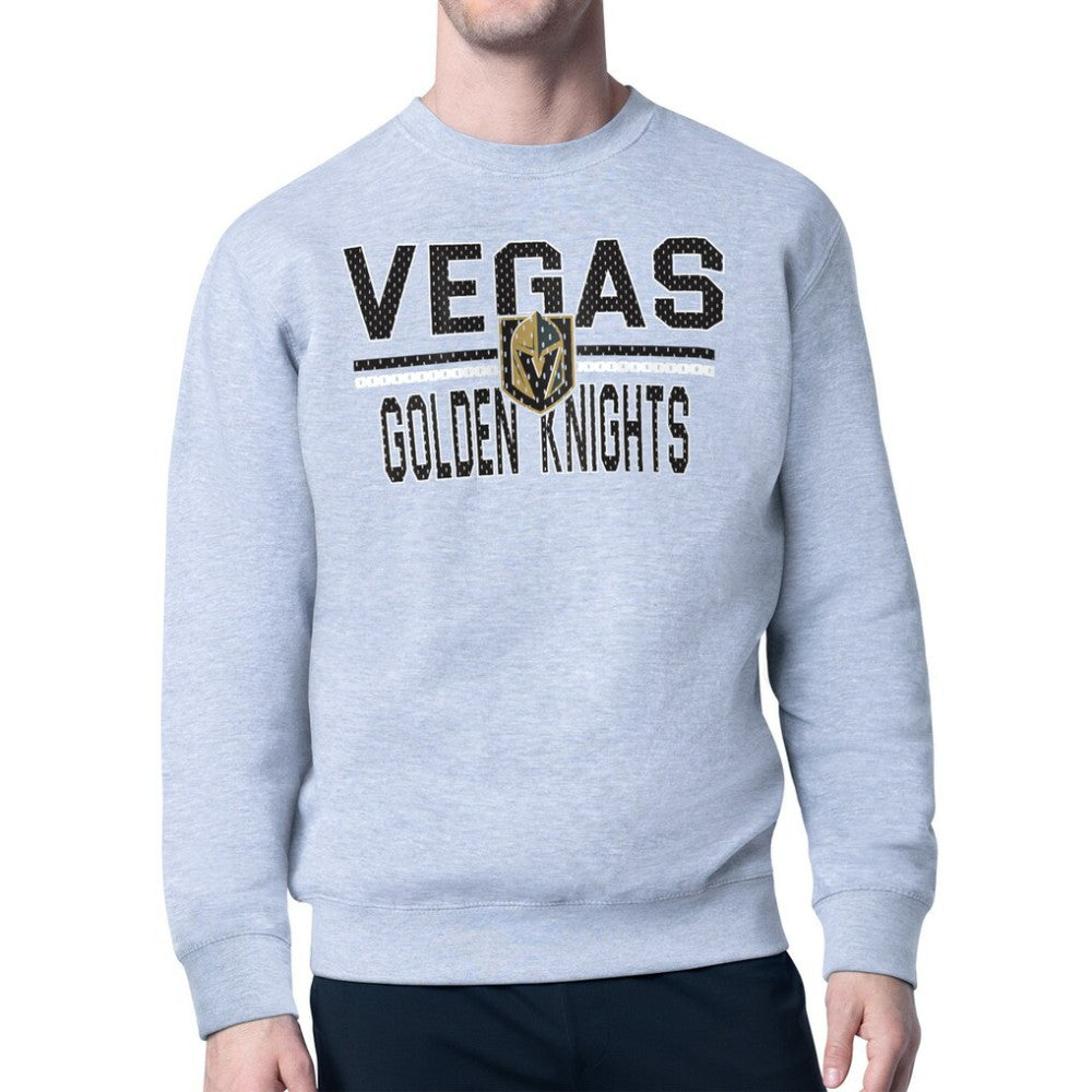 NHL Vegas Golden Knights Starter Mesh Look Team Name Logo Pullover Sweatshirt