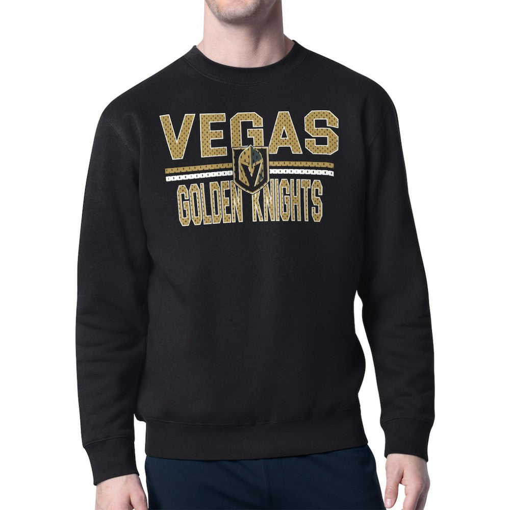 NHL Vegas Golden Knights Starter Mesh Look Team Name Logo Pullover Sweatshirt