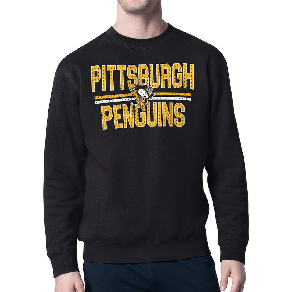 NHL Pittsburgh Penguins Starter Mesh Look Team Name Logo Pullover Sweatshirt