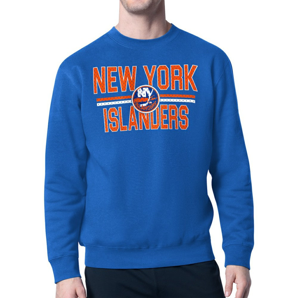 NHL New York Islanders Starter Mesh Look Team Name Logo Pullover Sweatshirt