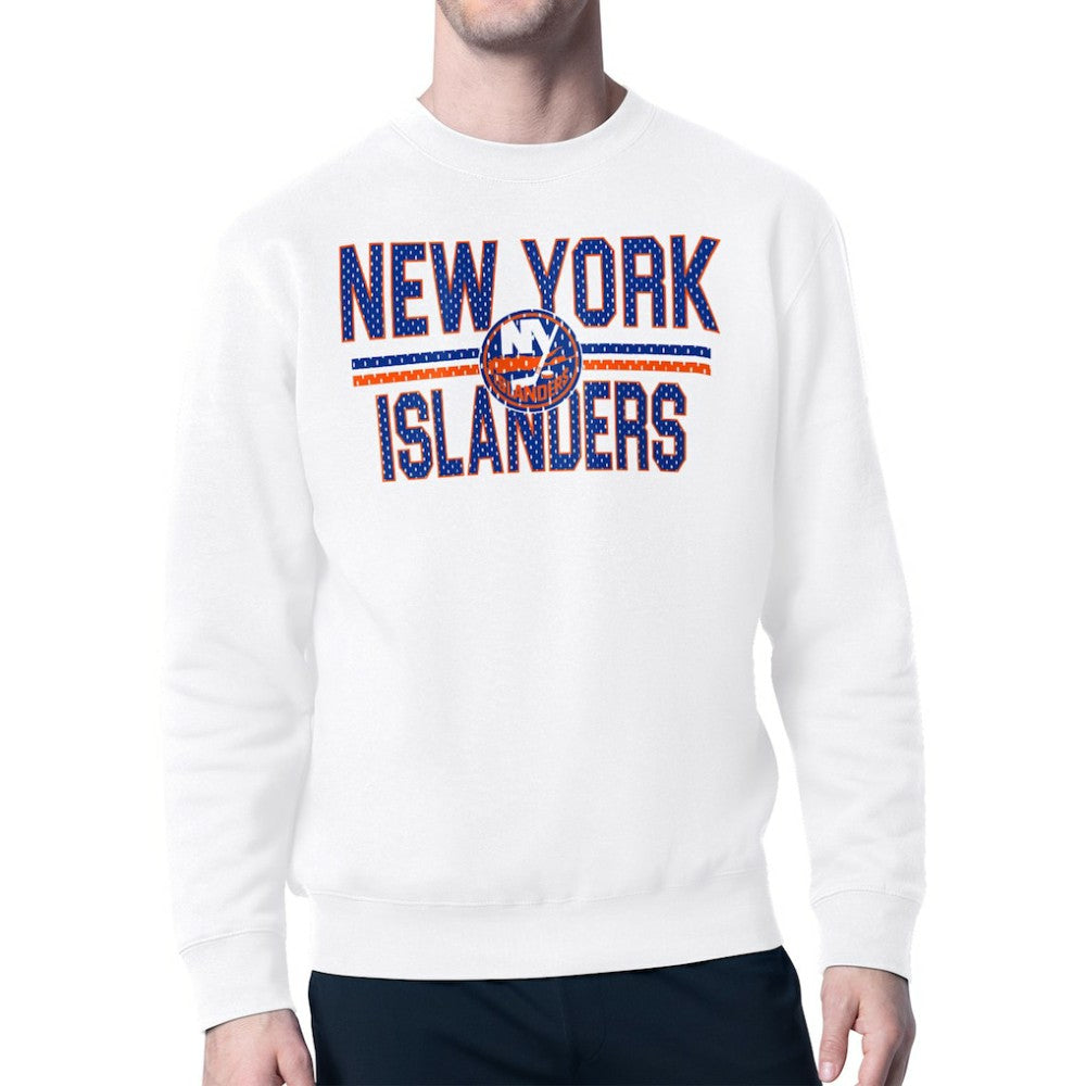 NHL New York Islanders Starter Mesh Look Team Name Logo Pullover Sweatshirt