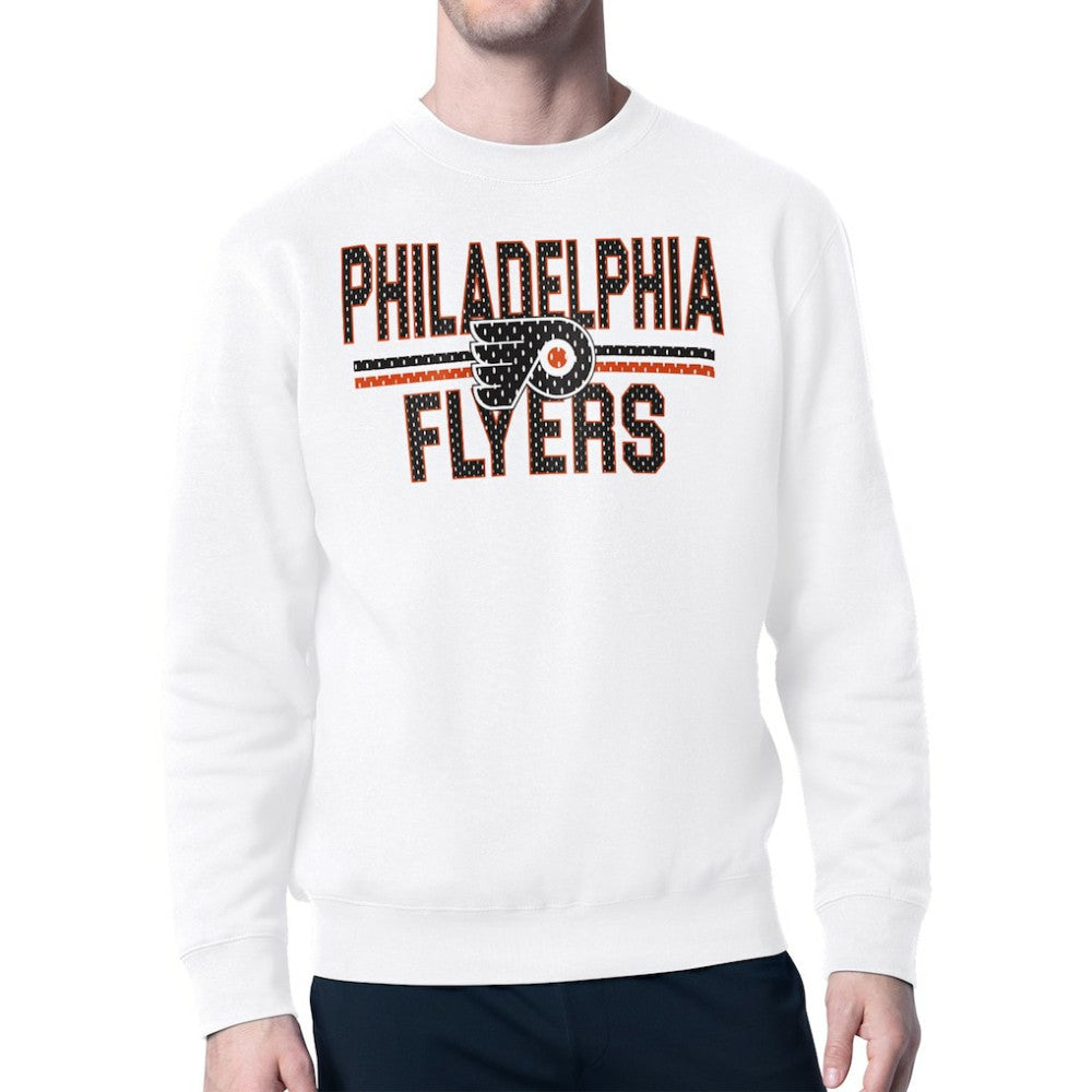 NHL Philadelphia Flyers Starter Mesh Look Team Name Logo Pullover Sweatshirt